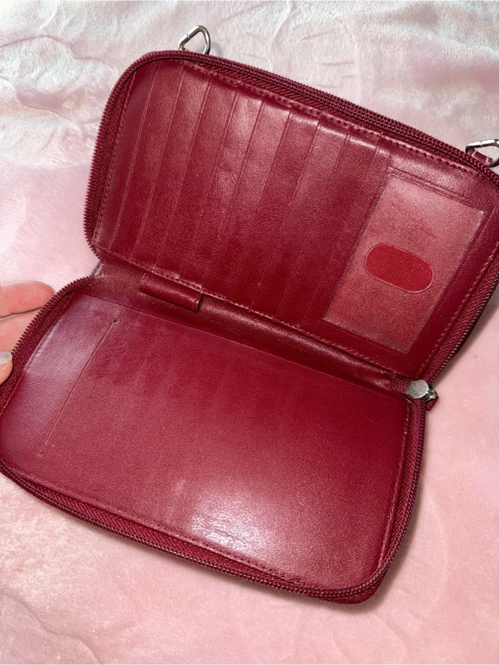 Rosetti Burgundy Zip-Around Wallet Clutch